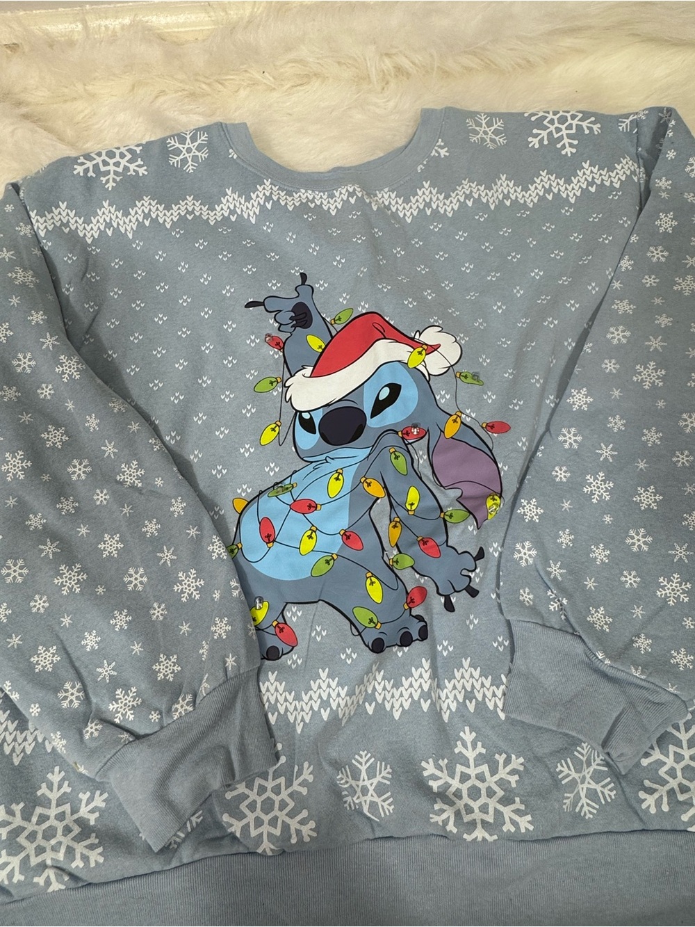 Disney Stitch Light-Up Holiday Sweatshirt - Blue